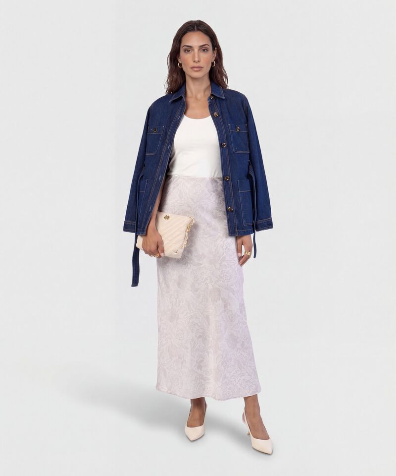 Falda Larga de Corte Evase para Mujer