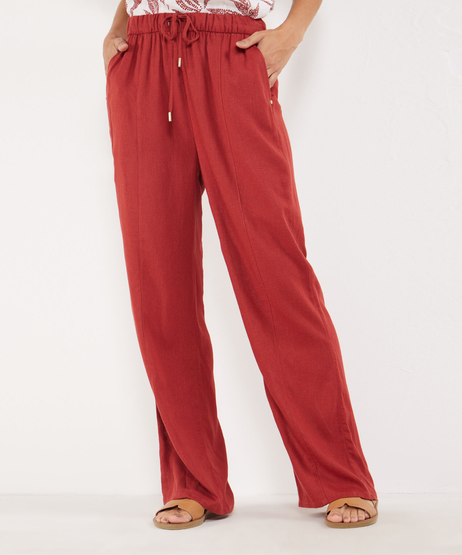 Pantalón Bota Recta En Lino
