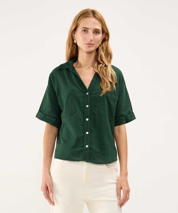 Camisa en Efecto Lino