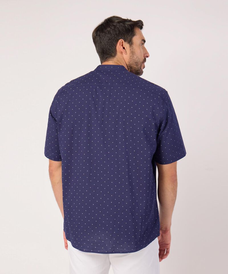 Camisa Cuello Mao Con Microdiseño 