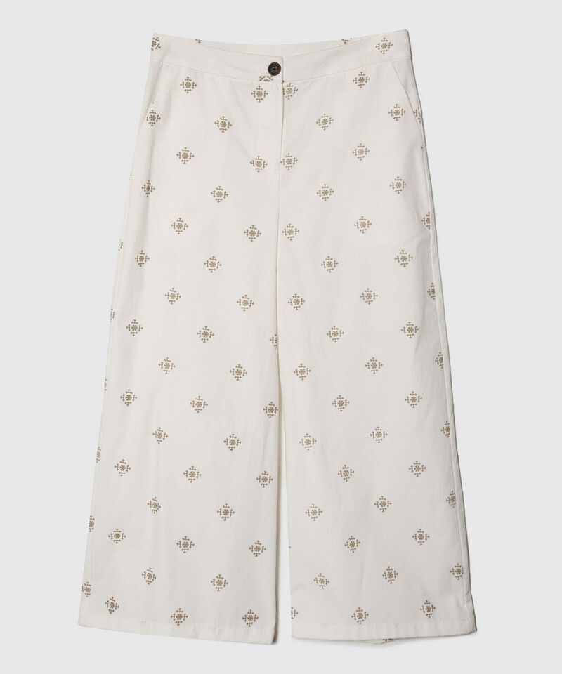 Pantalón Culotte Estampado Con Bolsillos Laterales