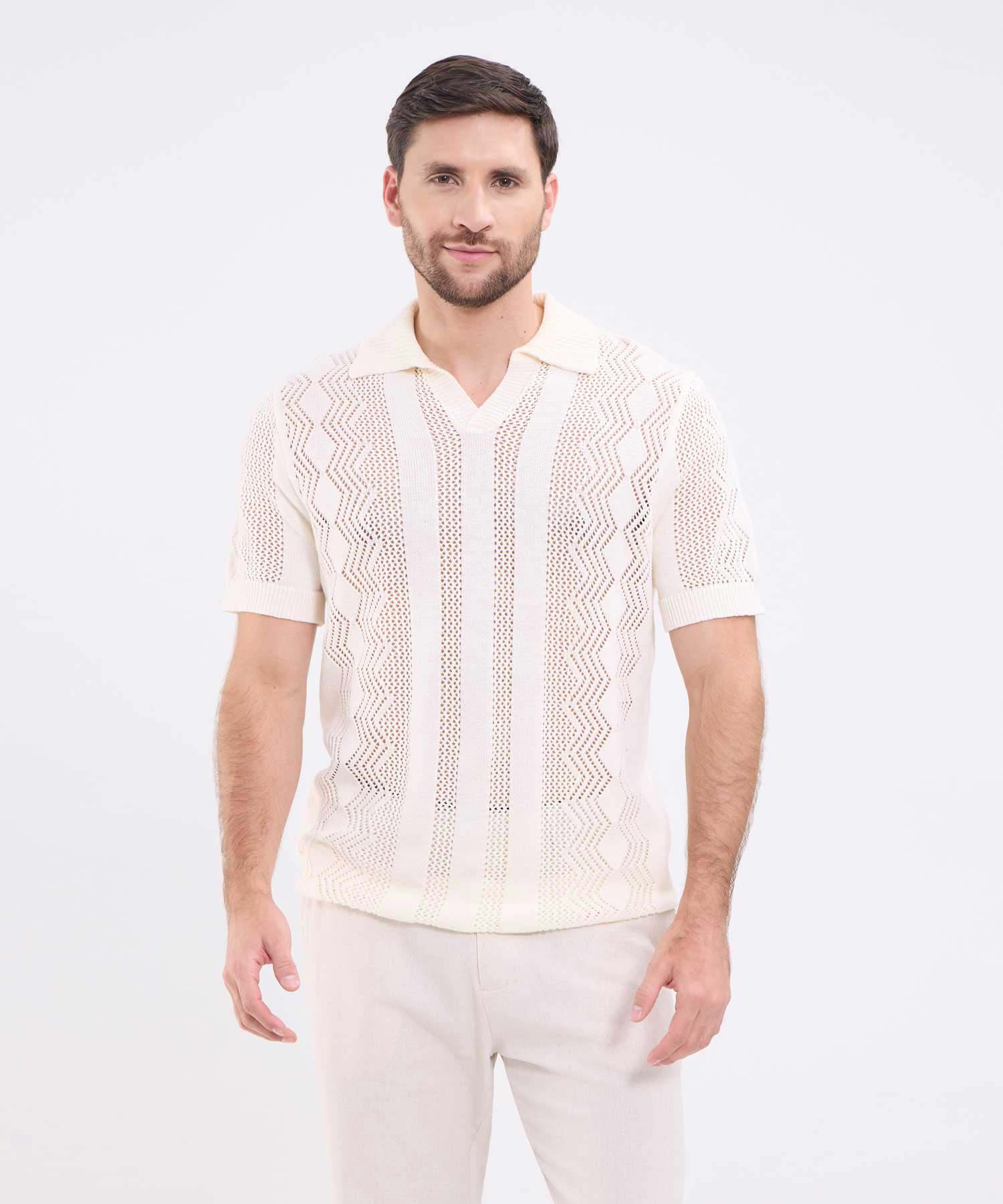 Polo Tejida Sin Botones Para Hombre