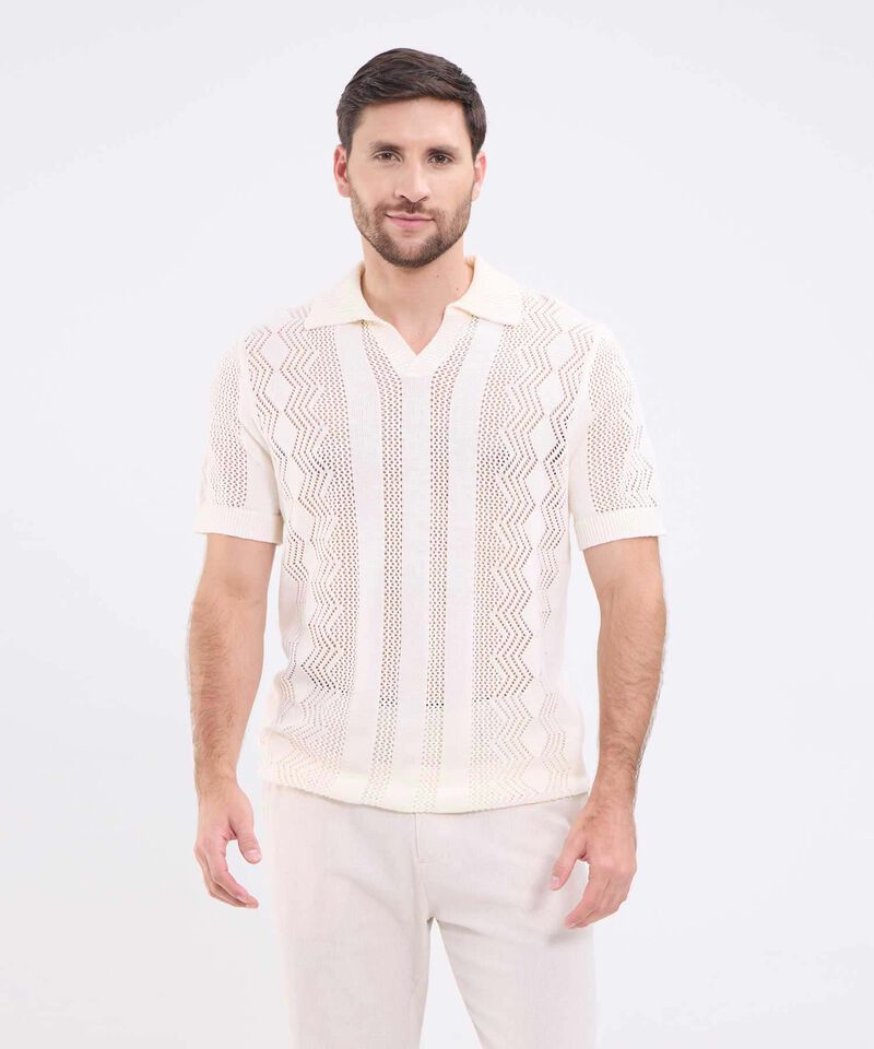 Polo Tejida Sin Botones Para Hombre