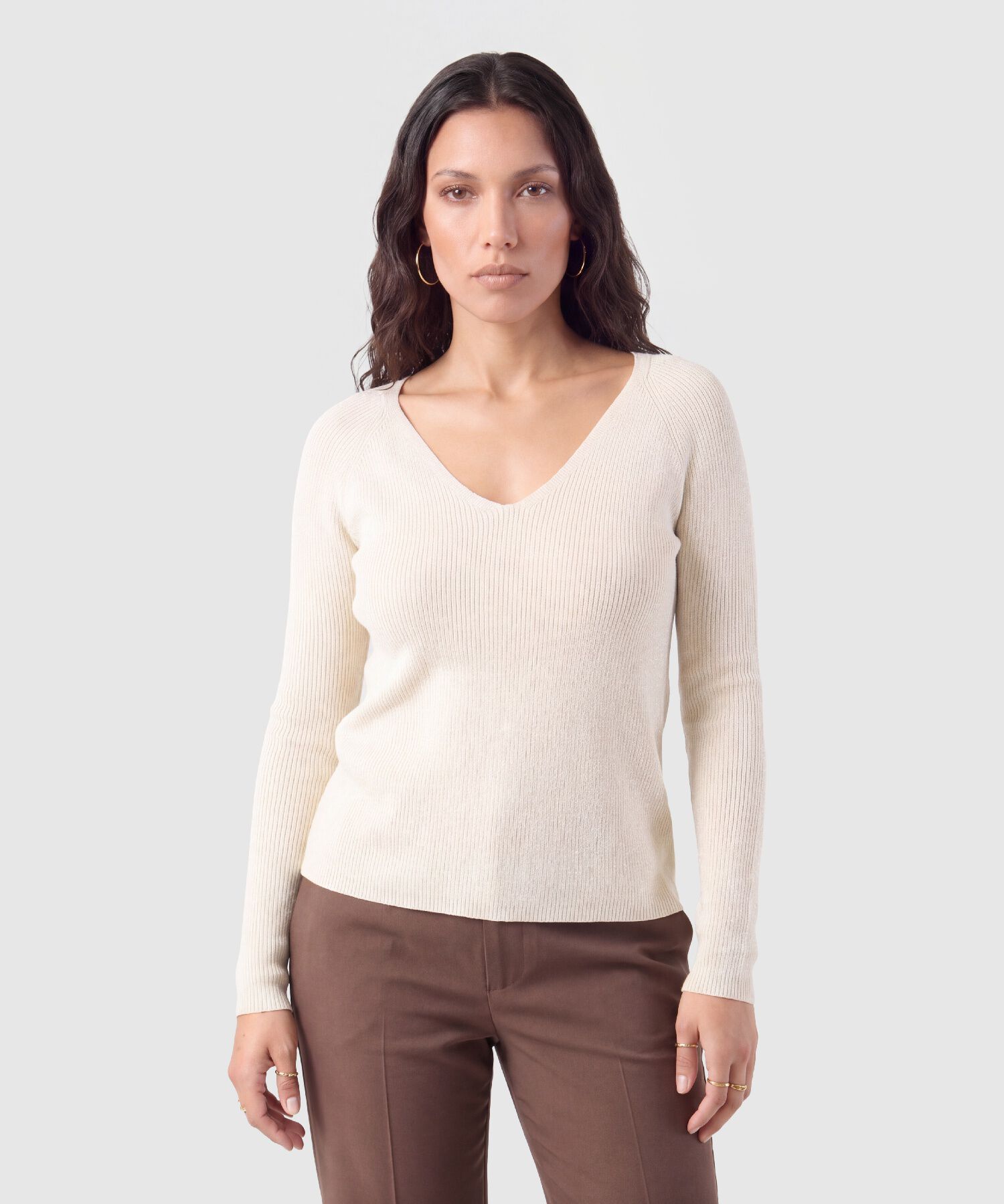 Saco Tejido Escote V Para Mujer