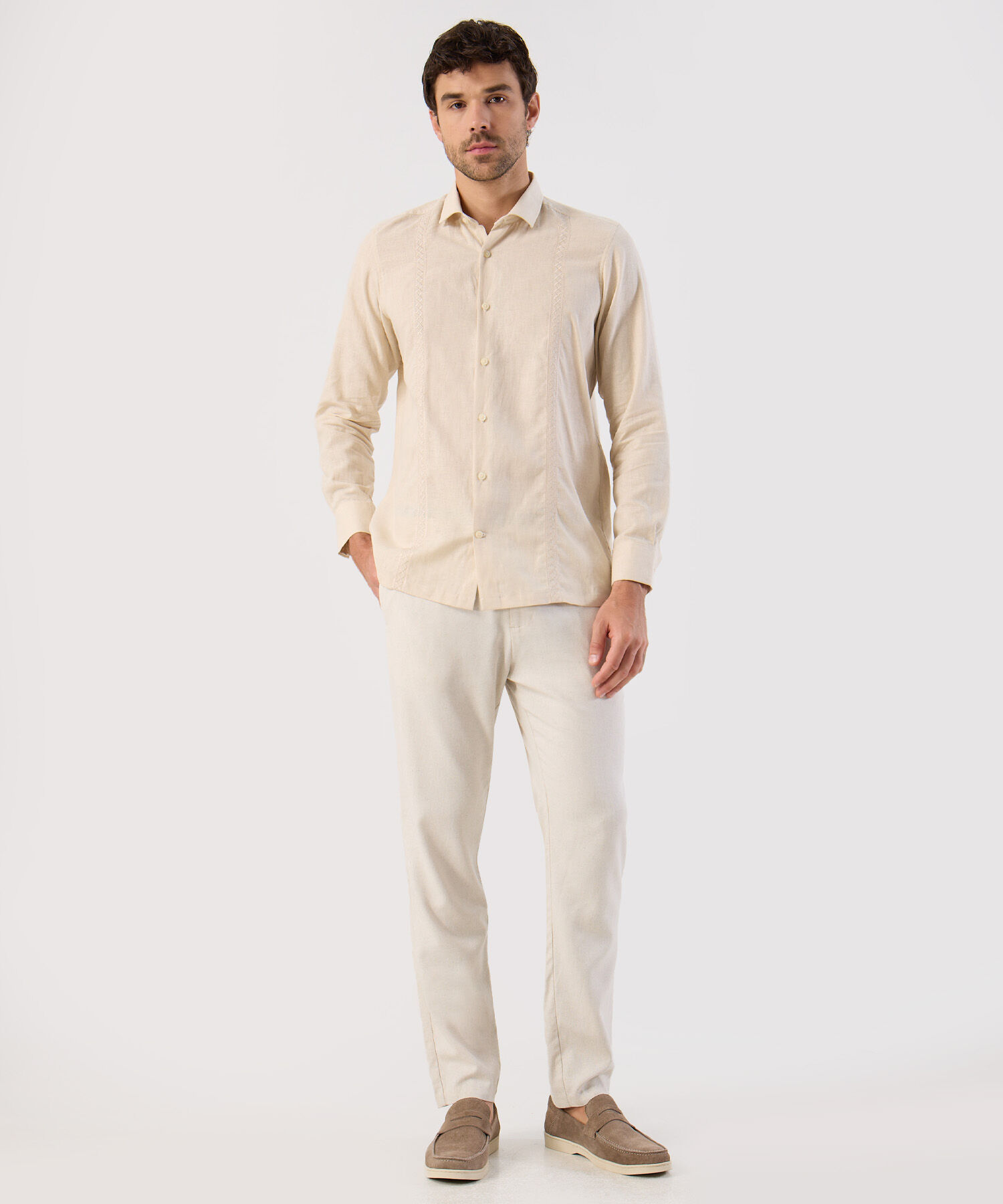 Camisa Guayabera Moderna Para Hombre