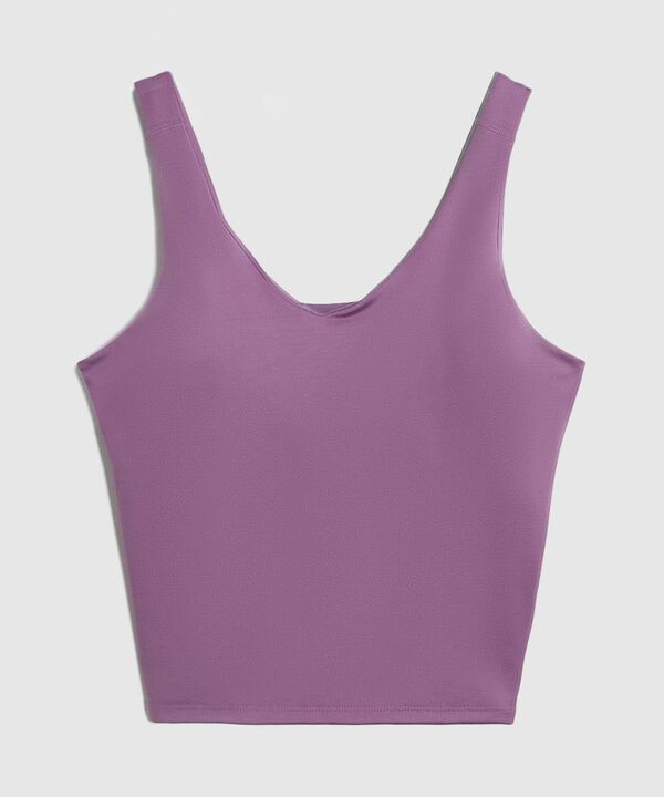 Camiseta Crop Sin Mangas Cuello V Mujer image number null