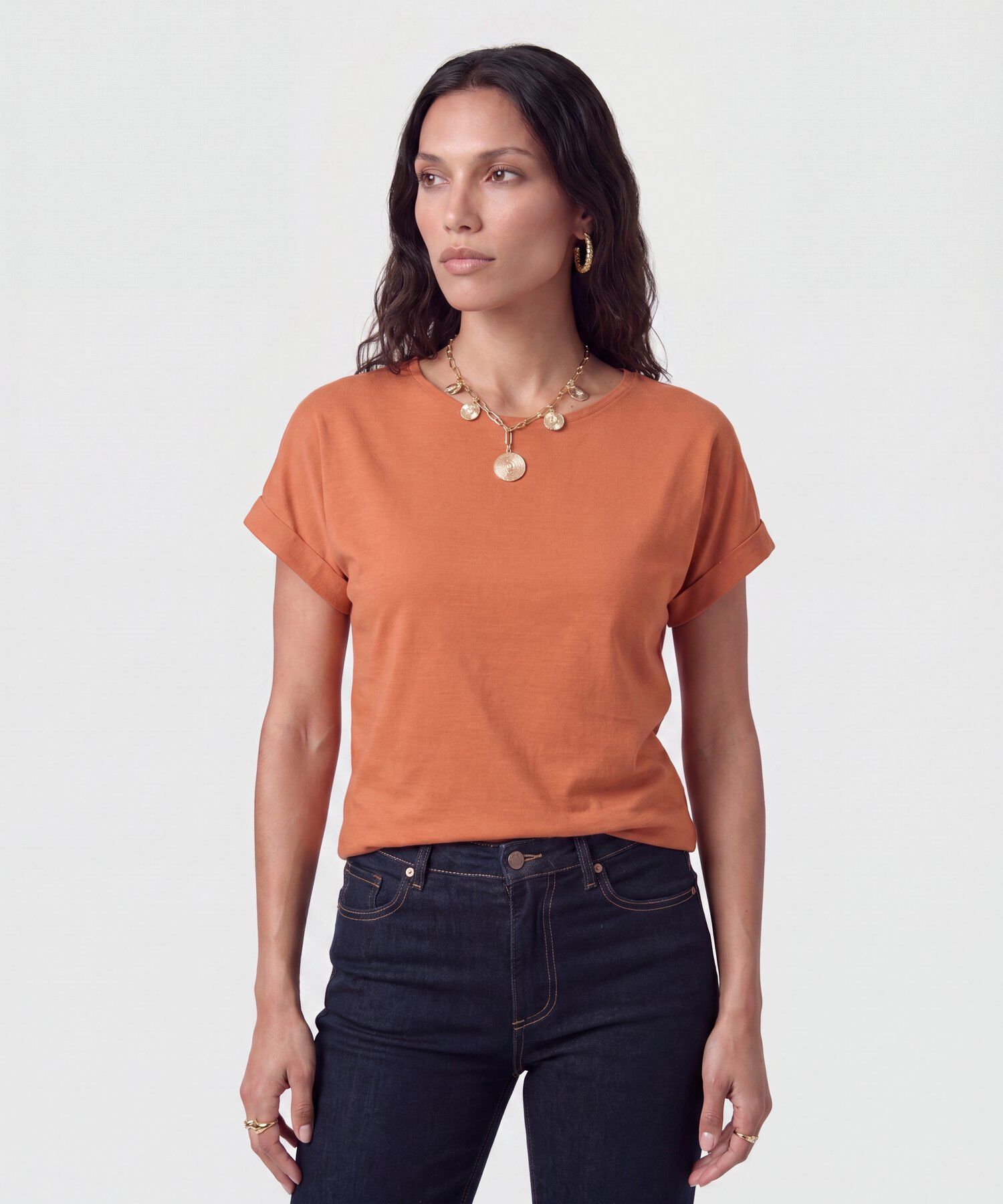 Blusa Manga Con Dobladillo Para Mujer