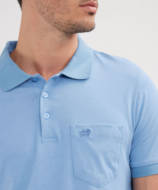Polo Estampada Cuello Tejido Con Bolsillo image number null