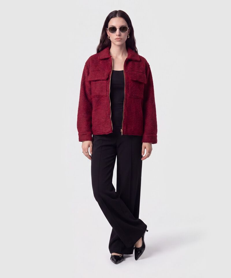 Chaqueta Unicolor Texturizada para Mujer