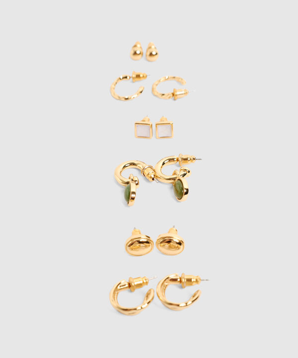 Set Aretes x6 con Dijes para Mujer
