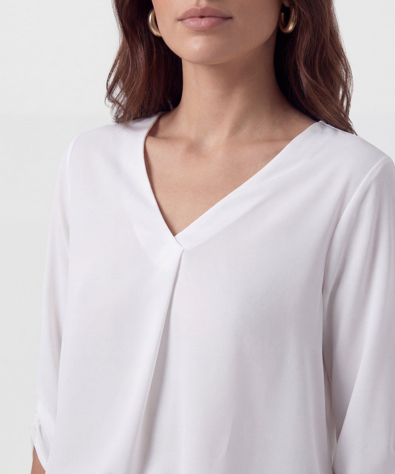 Blusa Fluida Con Cuello En V Para Mujer