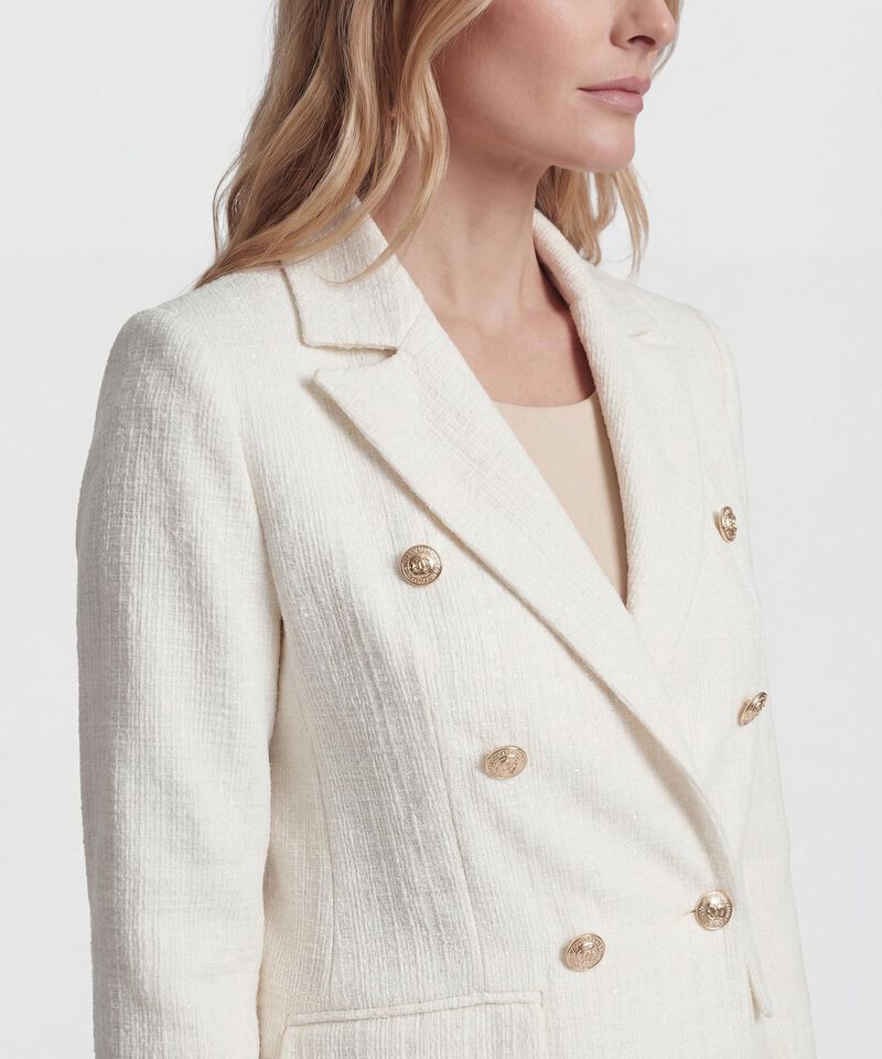Blazer de Doble Abotonadura en Tweed para Mujer