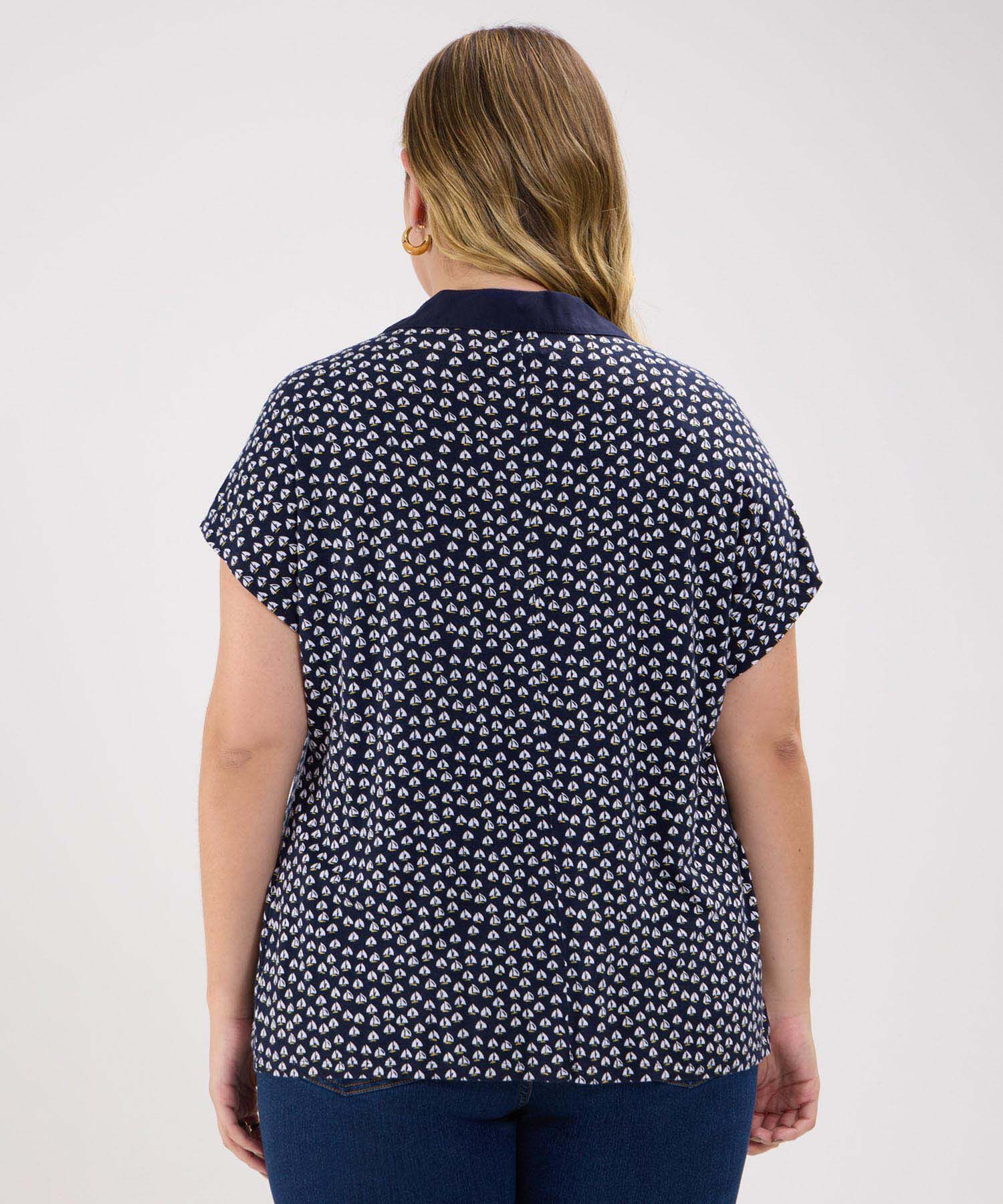 Polo Estampada Manga Corta Corrida