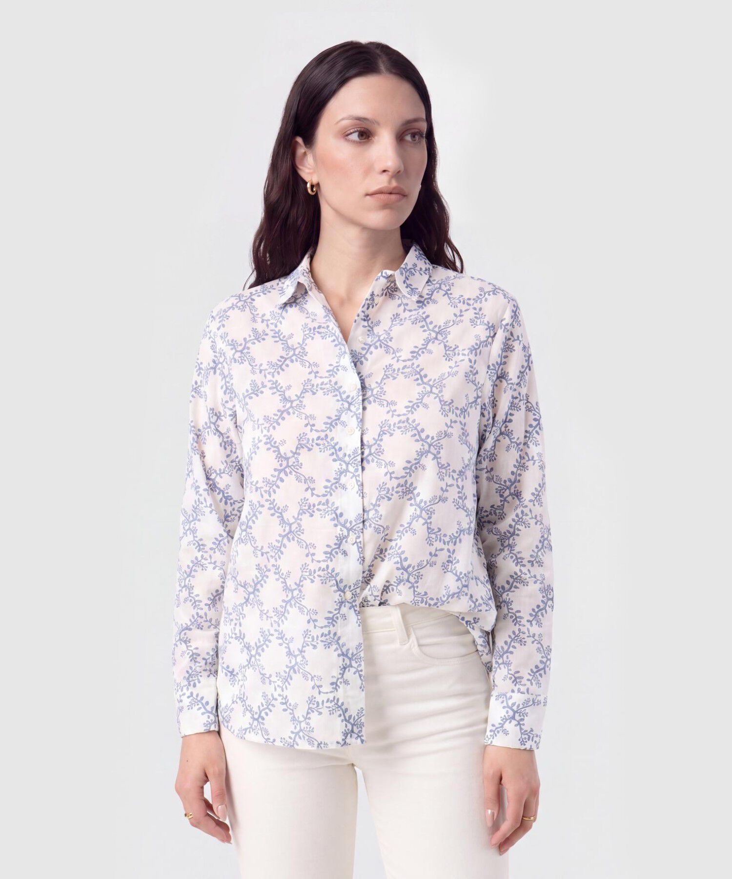 Camisa Cl&aacute;sica Manga Larga Para Mujer