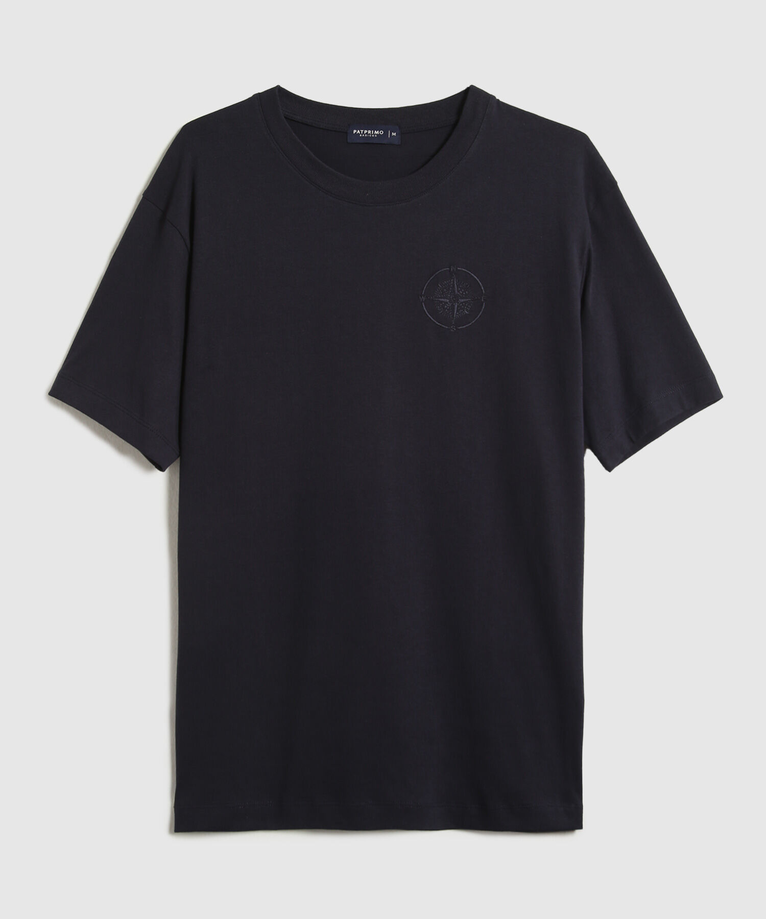 Camiseta Con Bordado Cuello Redondo