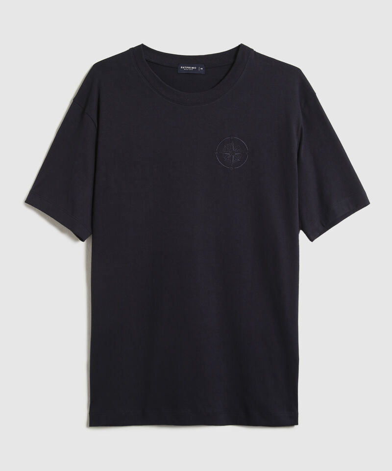 Camiseta Con Bordado Cuello Redondo