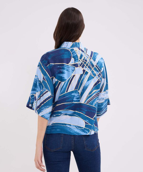 Blusa Estampada Para Cerrar En Delantero