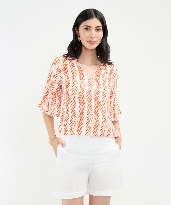 Blusa Estampado de Hojas image number null