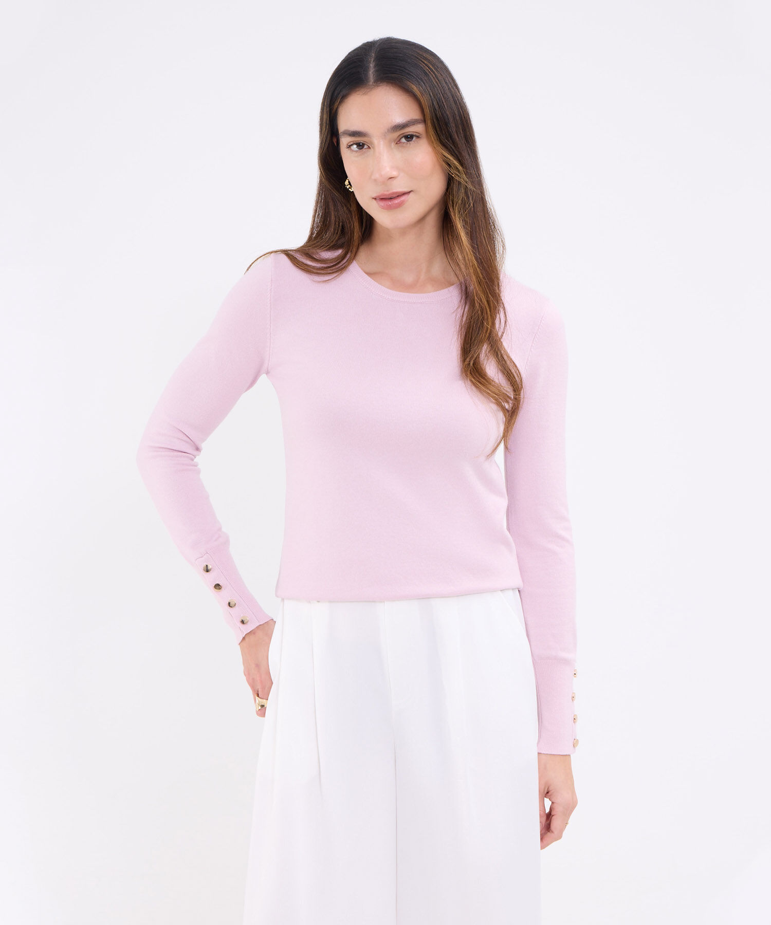 Saco unicolor  con botones en puño para mujer