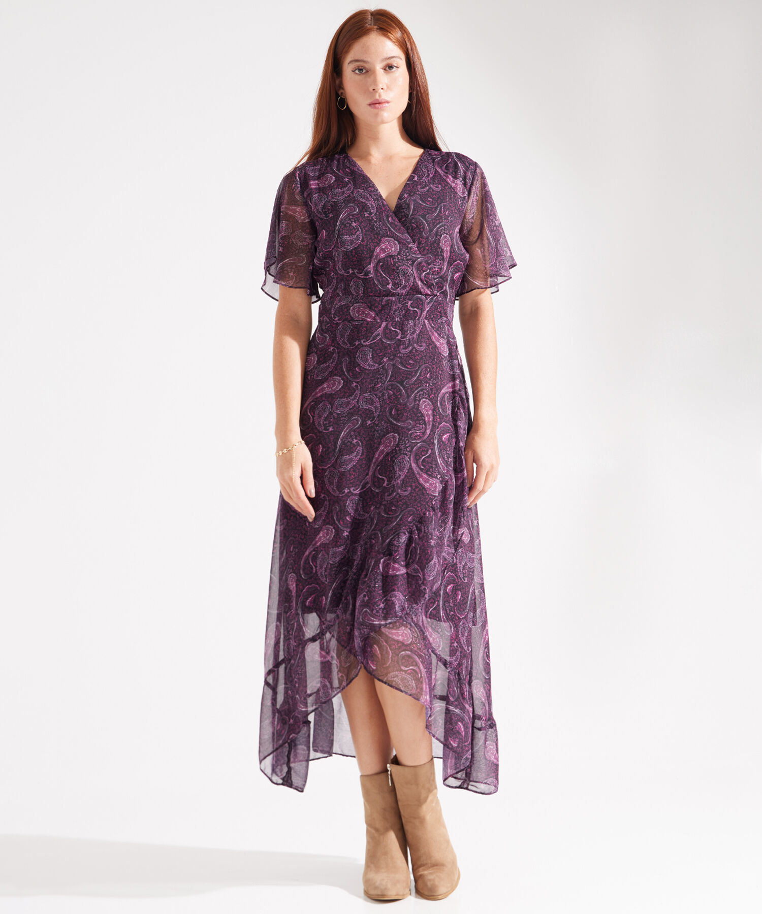 Vestido Estampado Con Boleros