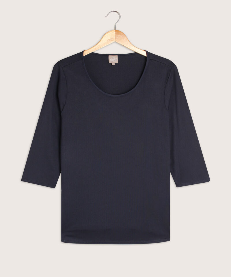 Camiseta Unicolor Cuello Redondo