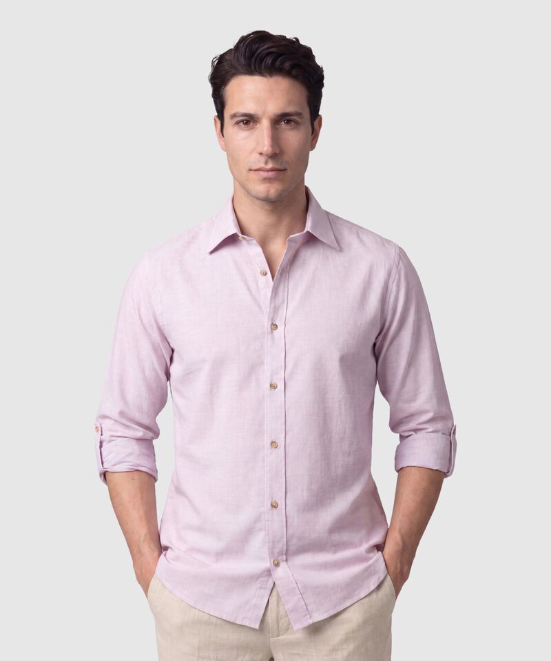 Camisa Manga Larga Casual Para Hombre