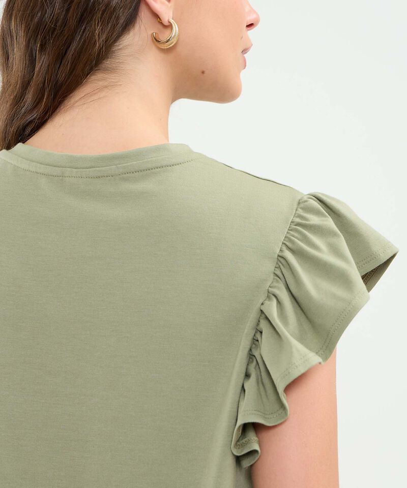 Camiseta Manga Corta Con Boleros Para Mujer