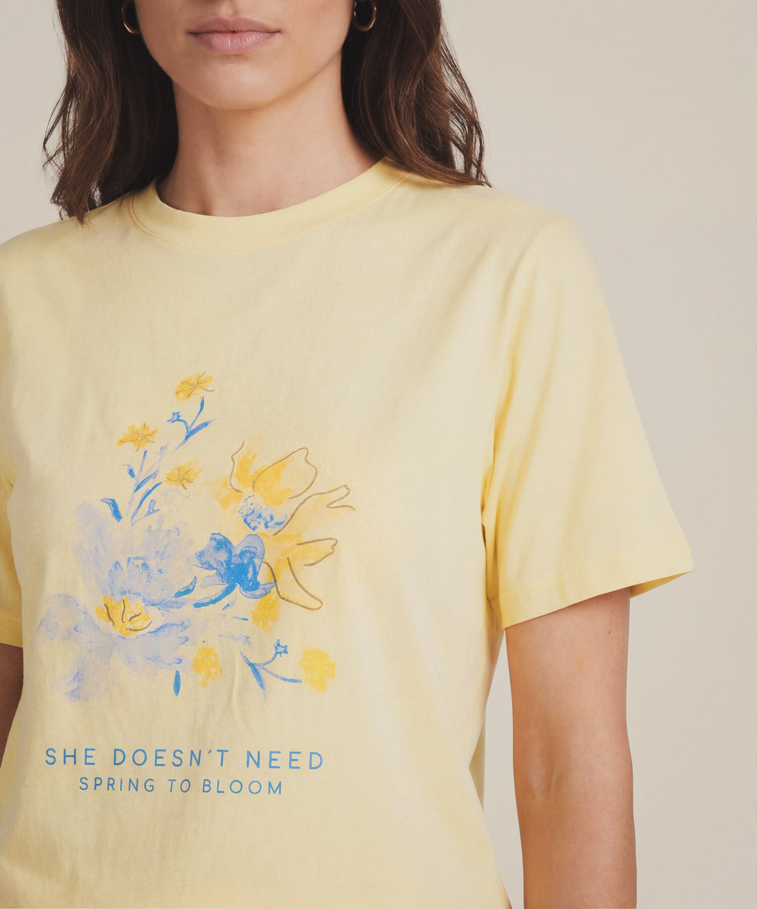 Camiseta Estempada Cuello Redondo Para Mujer