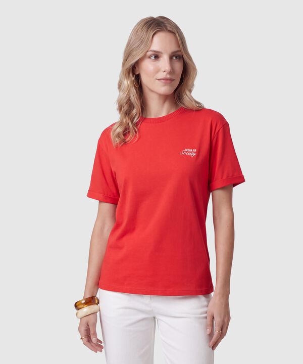 Camiseta Con Estampado En Pecho Para Mujer image number null