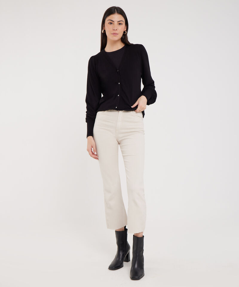 Jean Cropped Flare Tono Crudo