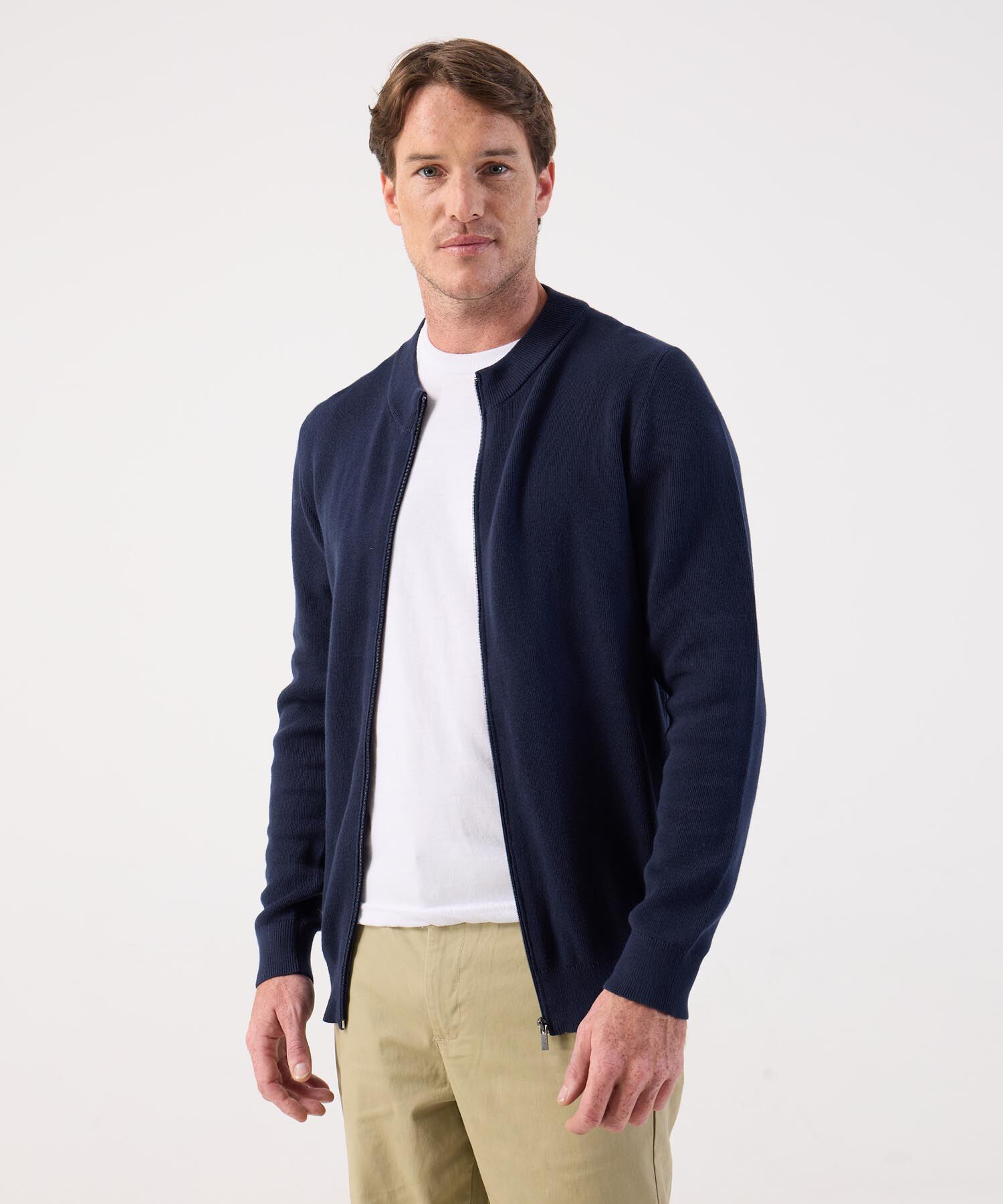 Chaqueta Bomber de Punto para Hombre con Cremallera