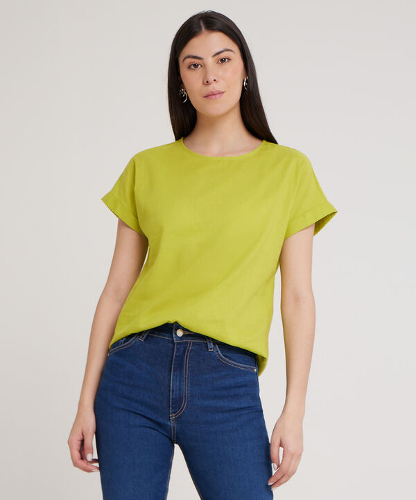 Blusa Manga Corta Corrida Unicolor image number null