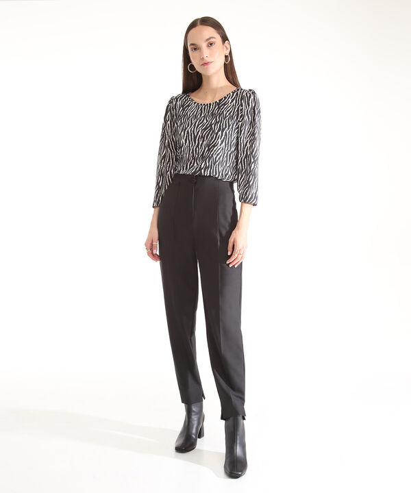 Pantalon Tiro Alto Unicolor