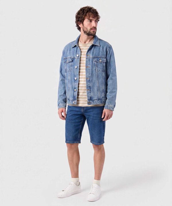 Bermuda Denim De Cinco Bolsillos Para Hombre