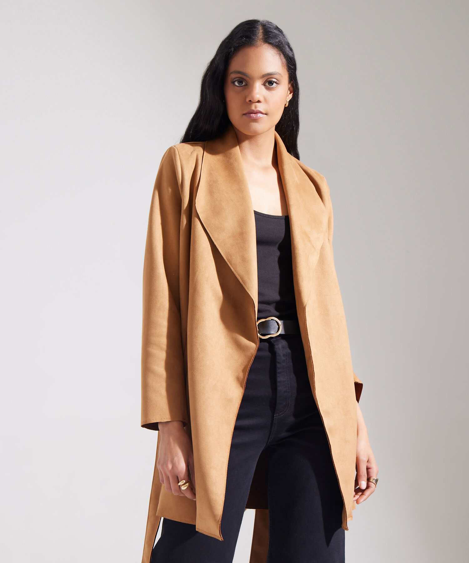 Chaqueta Unicolor Tipo Trench
