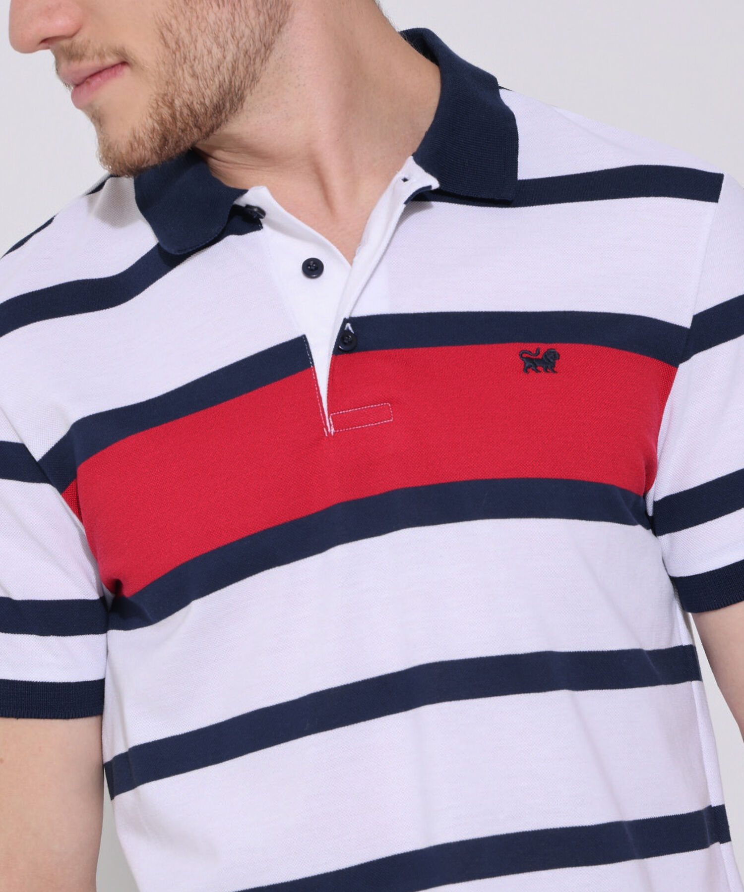 Polo Preteñida, Cuello Y Puños Tejidos, Silueta Slim Fit Blanco