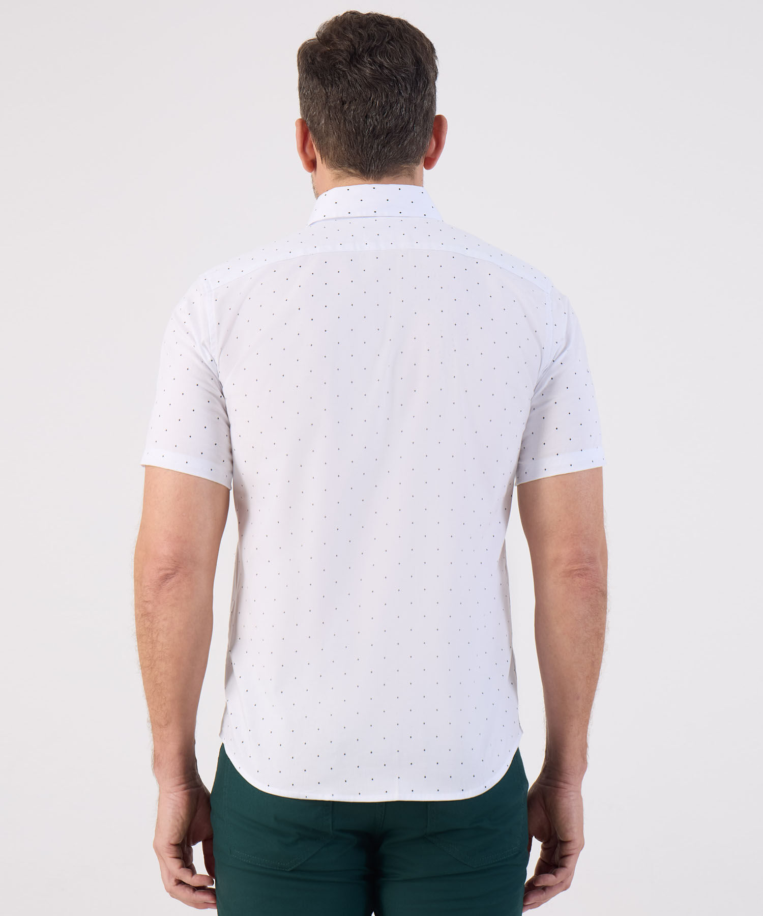 Camisa Manga Corta En Miniprints Con Bolsillo