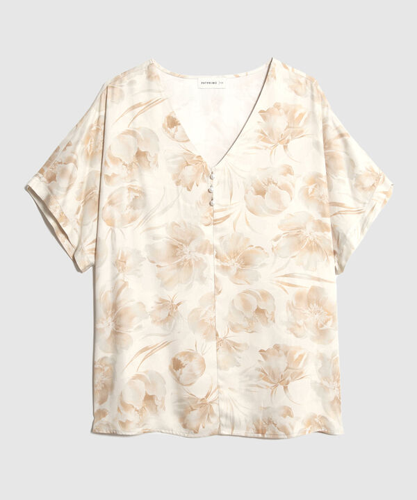 Blusa Estampada Con Abotonadura Falsa image number null