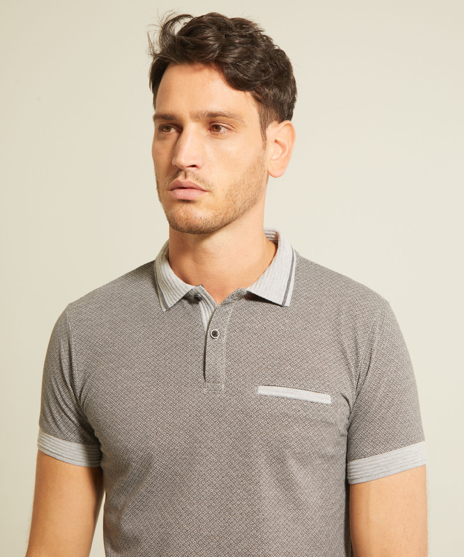 Polo Cuello Tejido Estampada