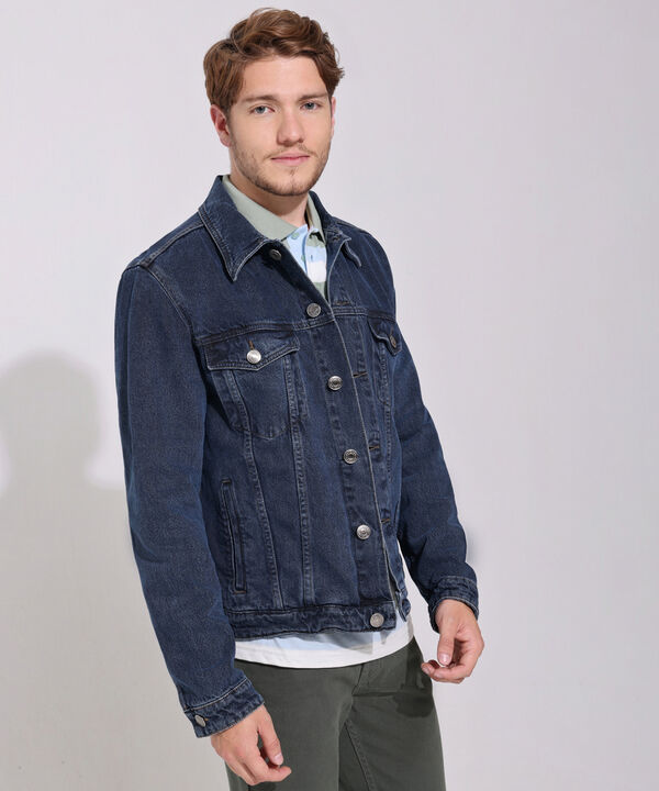 Chaqueta Trucker Tono Azul Oscuro