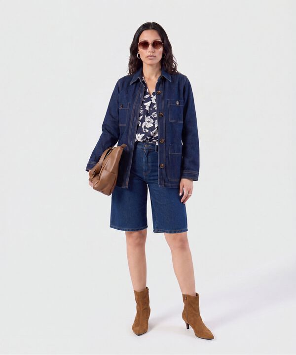 Bermudas Denim Tiro Alto Mujer