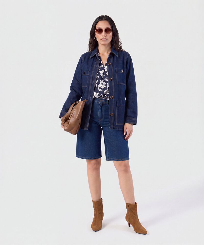 Bermudas Denim Tiro Alto Mujer