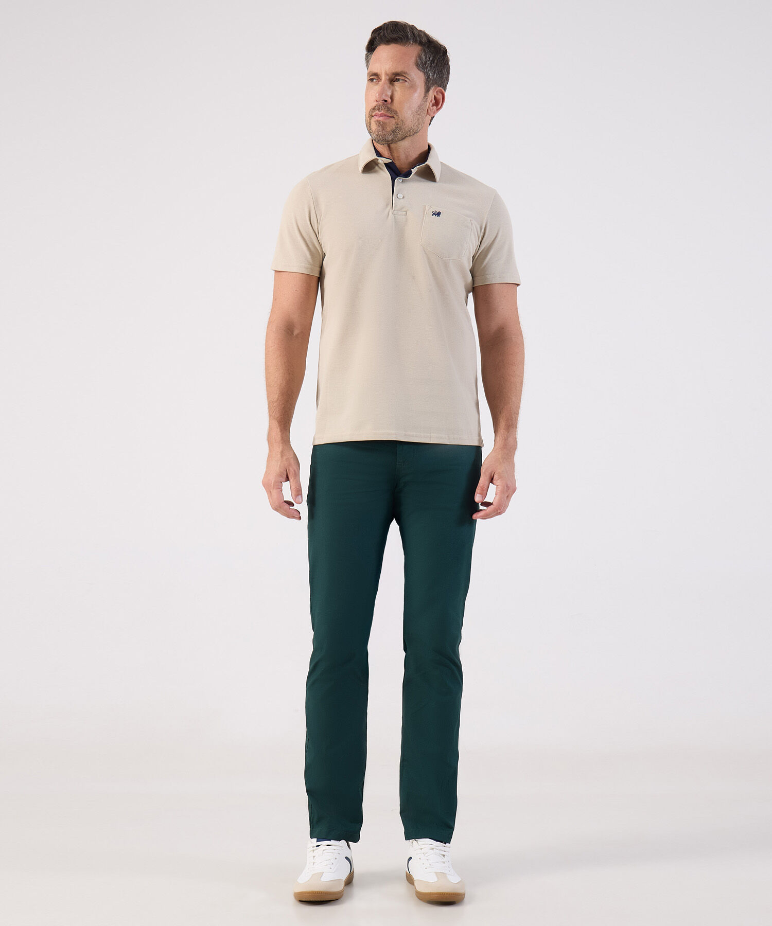 Polo Unicolor Con Bolsillo 