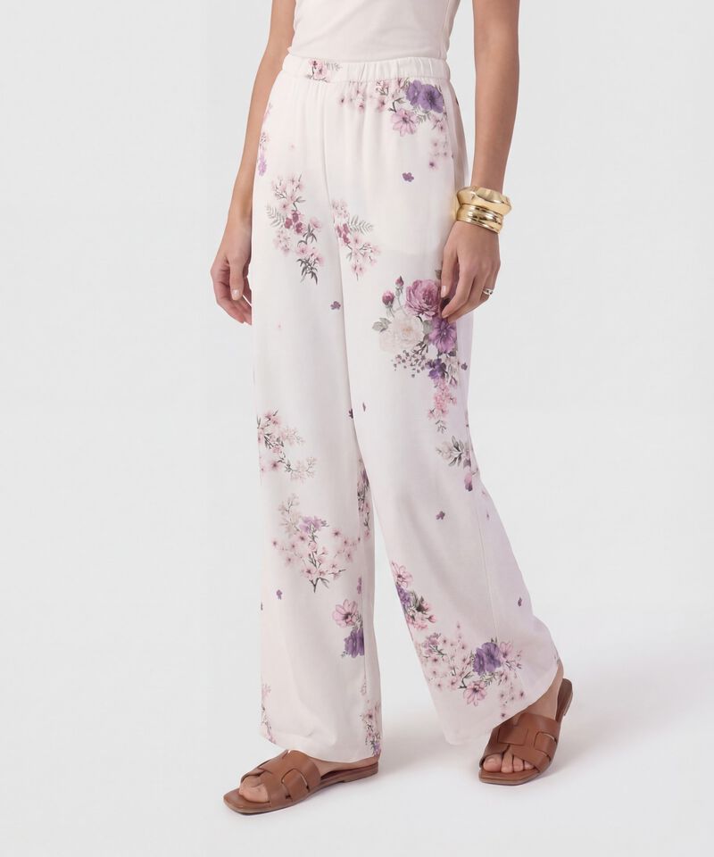 Pantal&oacute;n Wide Leg De Textura Ligera Para Mujer