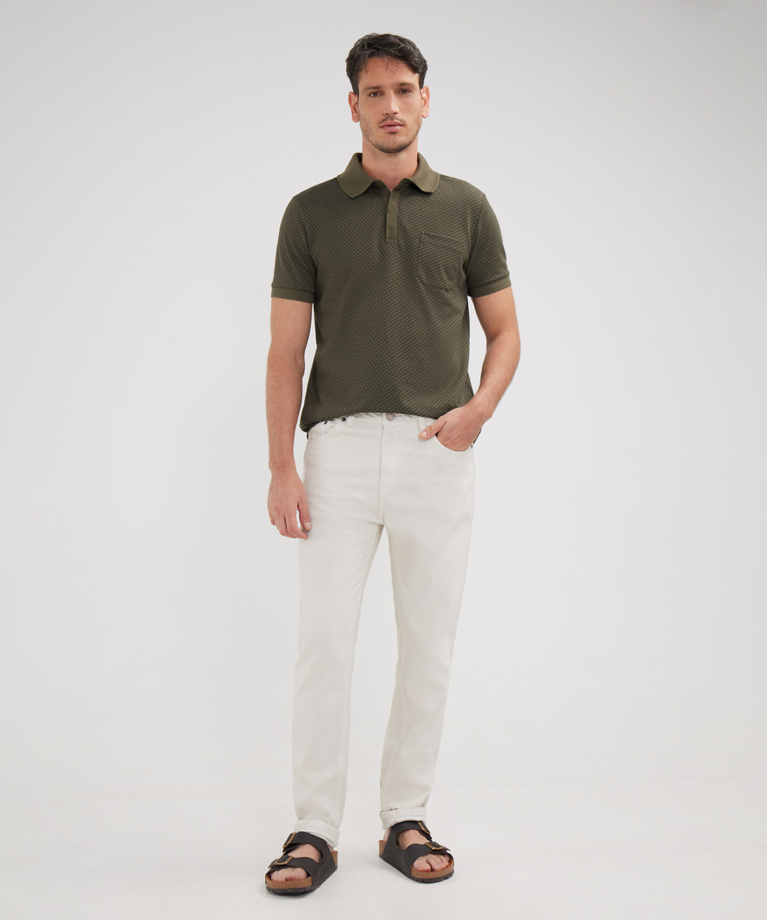 Polo Manga Corta Cuello Tejido