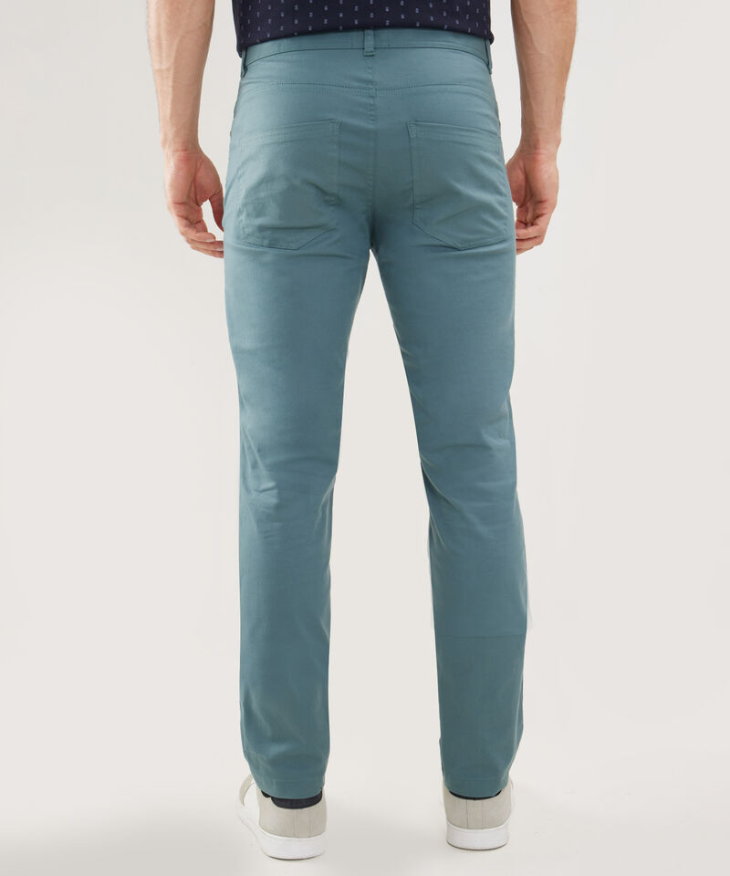 Pantalón 5 Bolsillos Unicolor Con Silueta Slim Fit, Cítrico Marinero