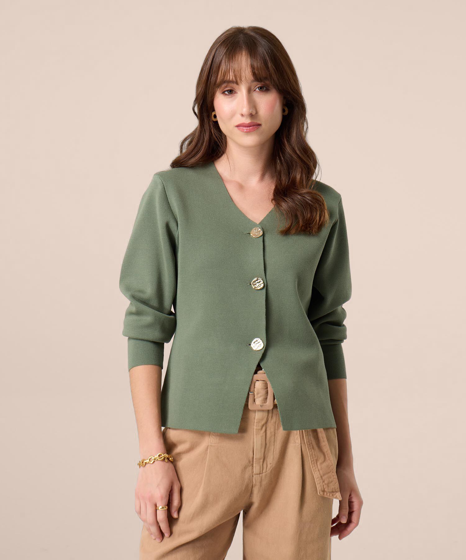 Saco C&aacute;rdigan Con Botones Joya Para Mujer