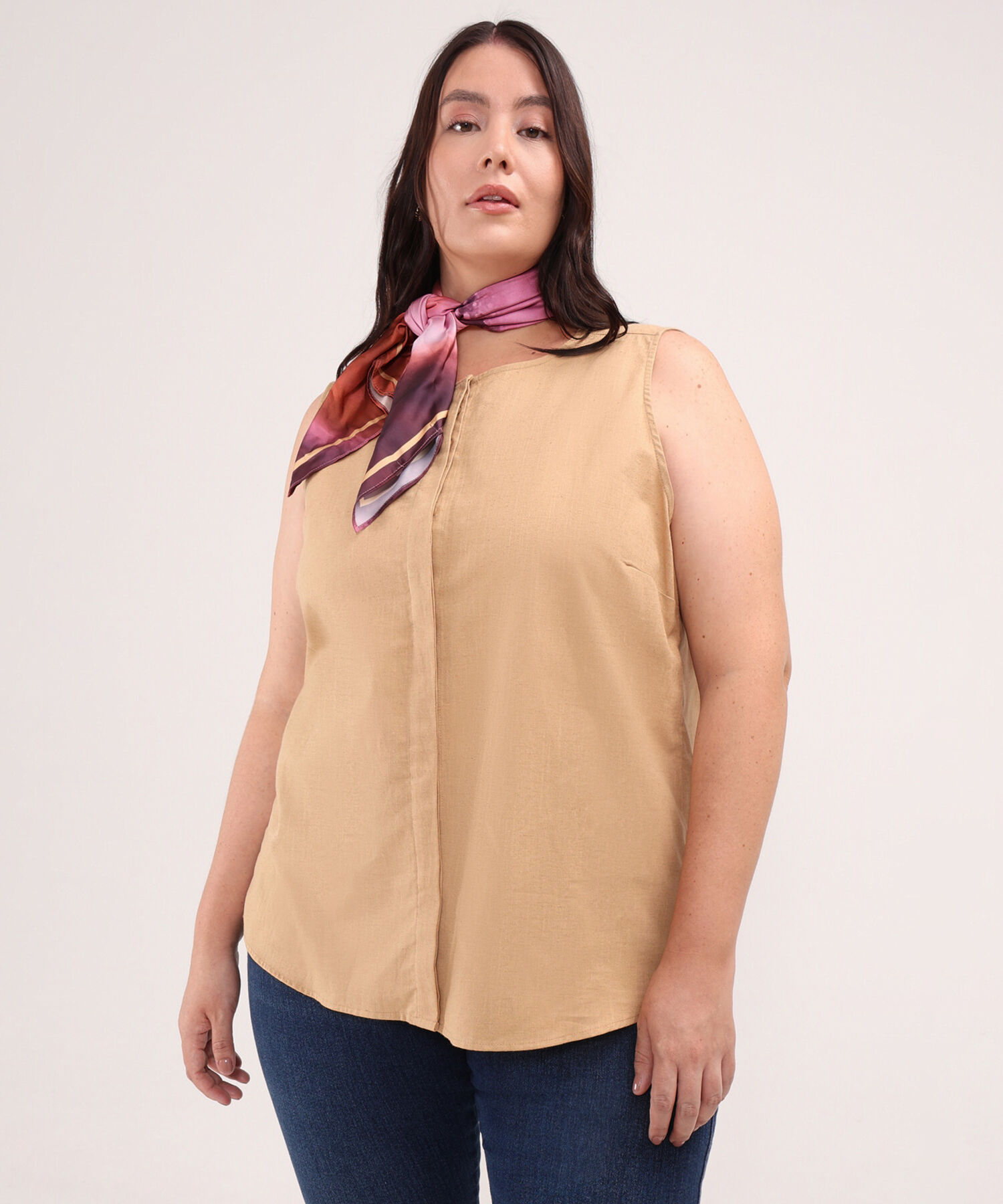 Blusa En A Unicolor Manga Sisa
