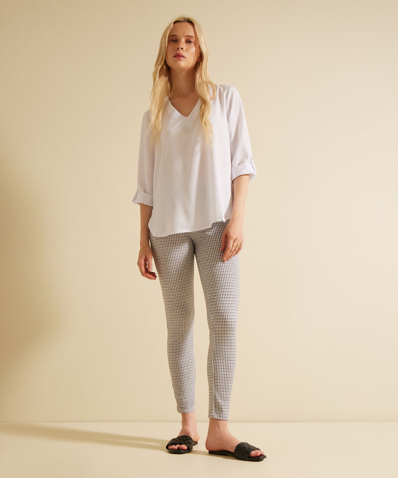 Blusa Manga 3/4 Con Charretera Unicolor