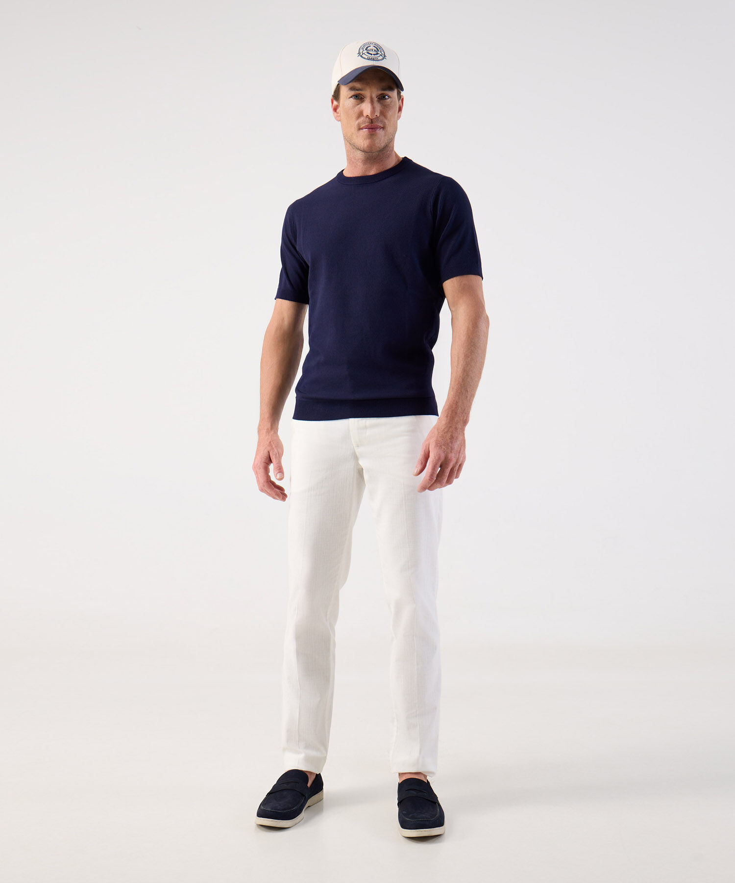 Camiseta de Punto Fino para Hombre Manga Corta